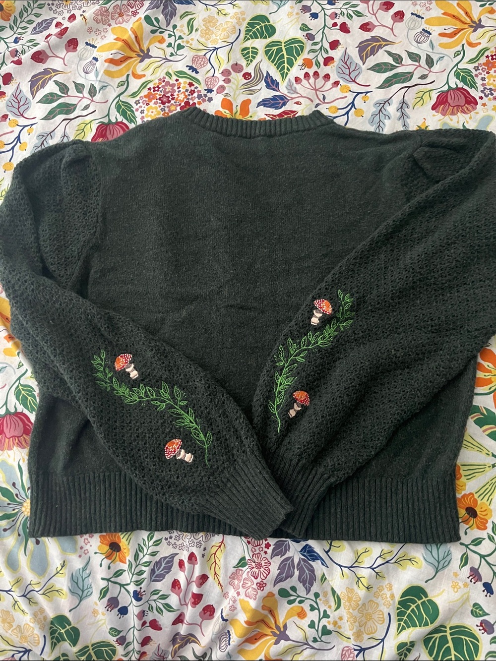 Disturbia Fable Mushroom Embroidered Sweater XL - Picture 3 of 9